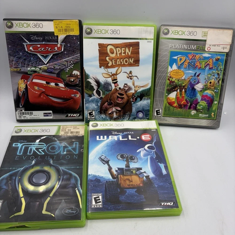 Xbox 360 Family Games Wall-E Cars Tron Viva Piñata Open Season Disney